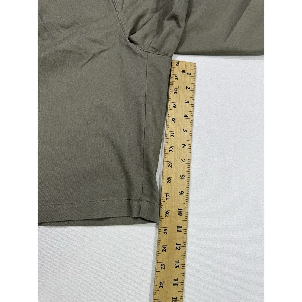 Harbor Bay Men Shorts 44 Olive Green Pleated Chino Golf Dad Casual Cotton Canvas